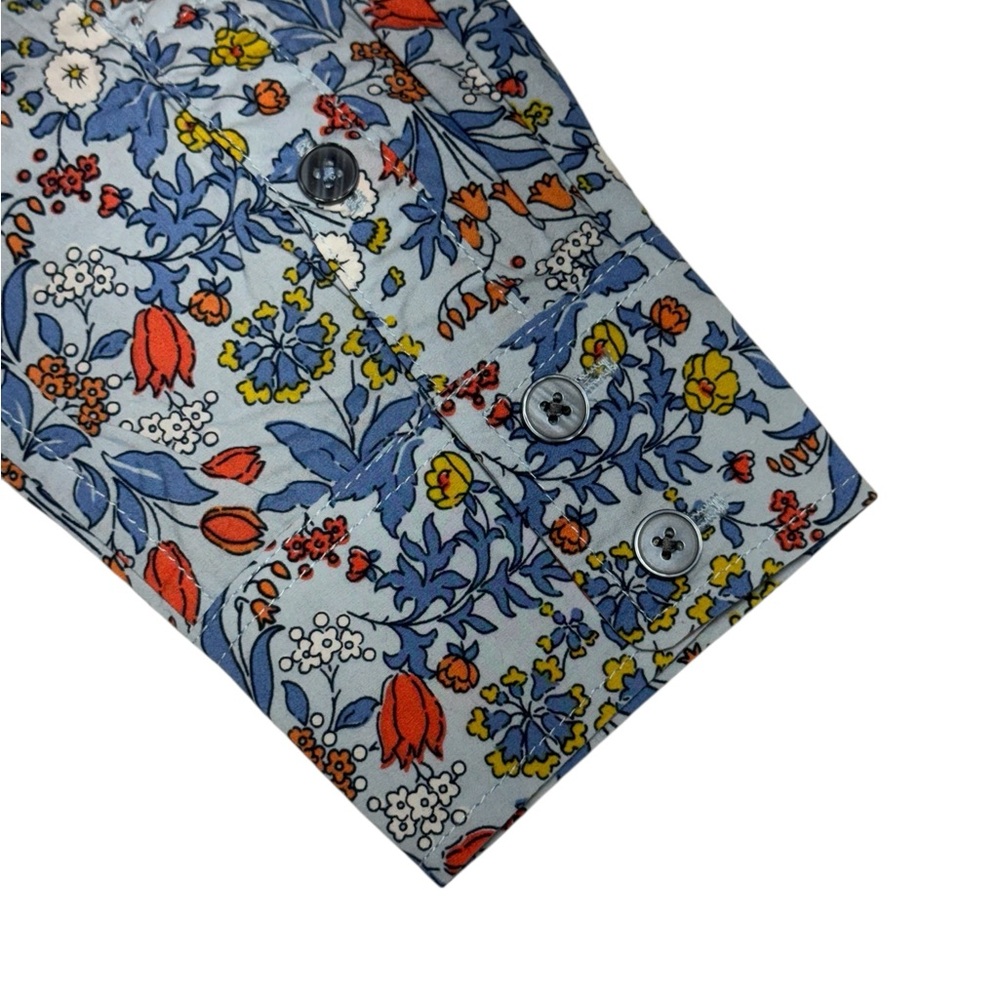 Boden Woman’s Blue Floral Button Down Shirt Size 6R - Picture 4 of 16